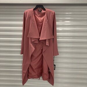 Pink Draped Long Coat